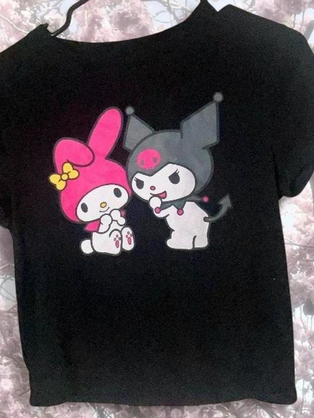 My Melody & Kuromi Graphic Tee - Black & Pink